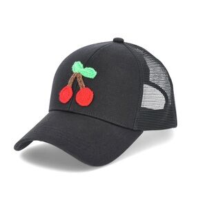 NWT Black Cherry 🍒 Embroidery Hat